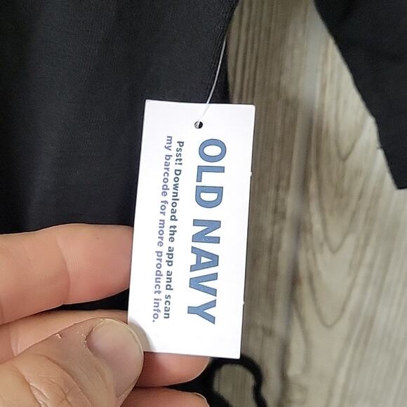 Old Navy Solid Black Short Sleeve Cinched Waist Tee Shirt Dress Womens S NWT - Picture 4 of 13